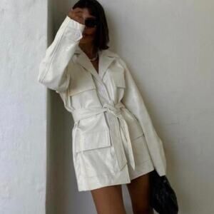 Lioness crocodile leather blazer dress